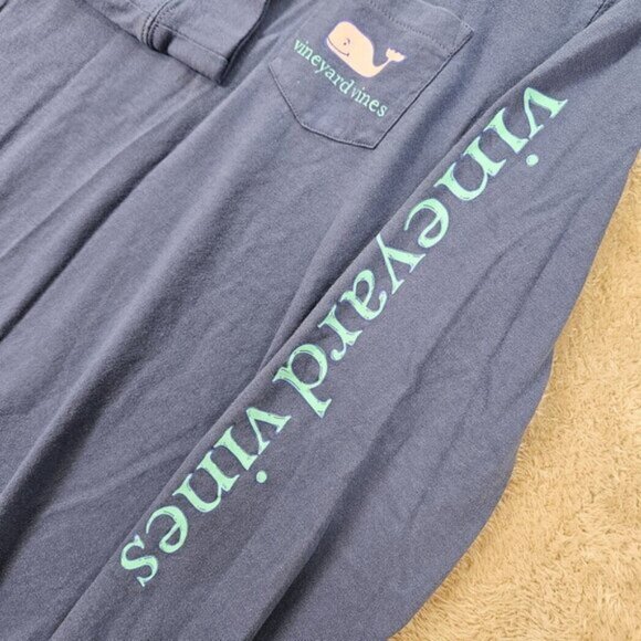 Vineyard Vines T-Shirt Golf Cart Long Sleeve Pocket Tee Double Sided Unisex Sz S - Picture 9 of 10